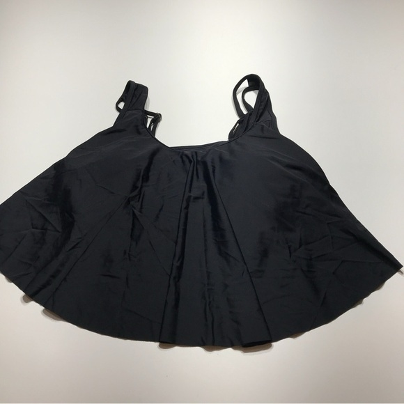 Women's Black Swim Ruffled Tankini Top - Picture 2 of 4